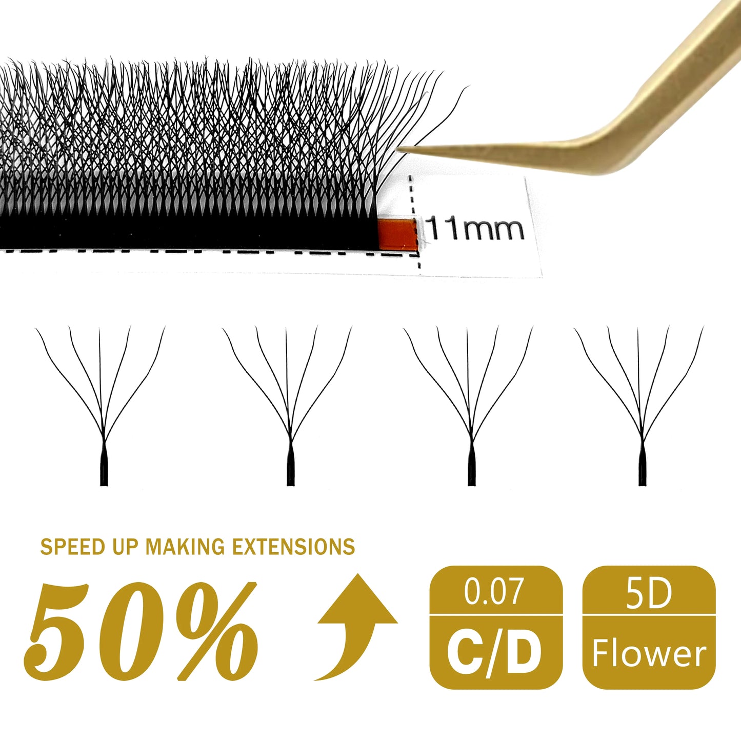 CoMango W Shape Automatic Flowering Bloom Eyelash Extensions