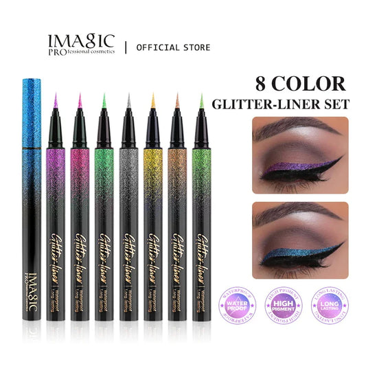 IMAGIC 8 Color Glitter Eyeliner Set