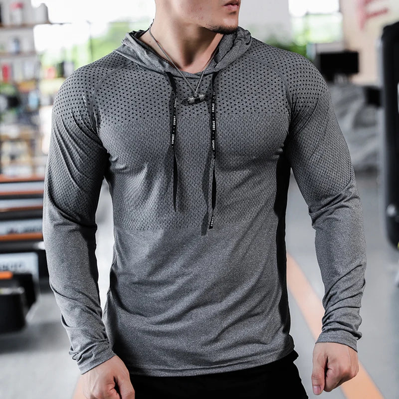 Mens Fitness Tracksuit Running Sport Hoodie Tops